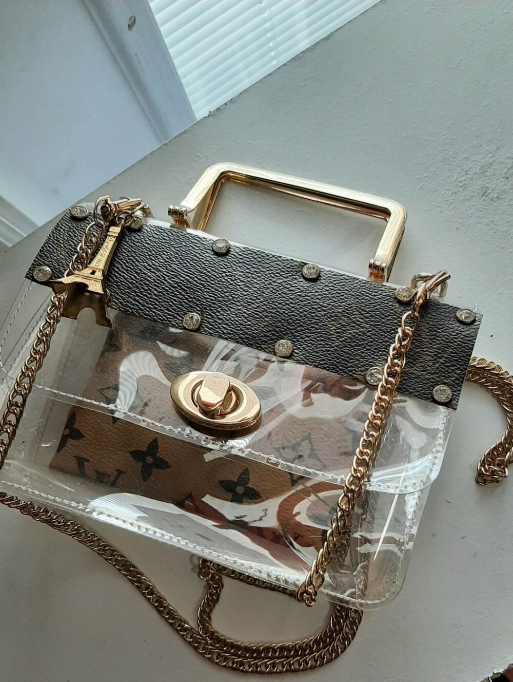 THE UNBRANDED BRAND "Up Cycled "Lil LuLu" Transparent Clutch - Picture 3 of 12